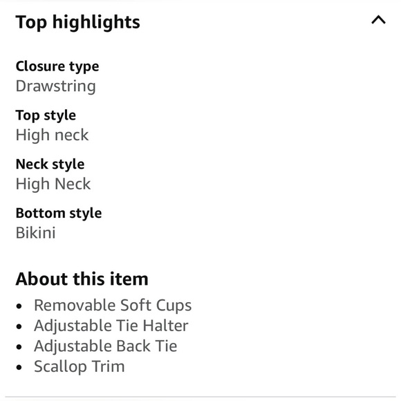 Vanilla Beach NWOT Scalloped Halter Bikini Top, M - Picture 6 of 6